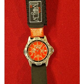 Animal W003 Series Surferuhr / Extremsport-Uhr, drehbare Lünette, Wasserdicht, Klettband, Japan-Uhrwerk, rot, NEU