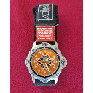 Animal W003 Series Surferuhr / Extremsport-Uhr, drehbare Lünette, Wasserdicht, Klettband, Japan-Uhrwerk, orange, NEU
