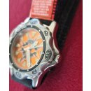 Animal W003 Series Surferuhr / Extremsport-Uhr, drehbare Lünette, Wasserdicht, Klettband, Japan-Uhrwerk, orange, NEU