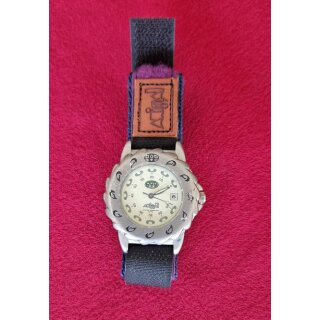 Animal Damen Surferuhr / Extremsport-Uhr, drehbare Lünette, Wasserdicht, Klettband, Japan-Uhrwerk, Beleuchtung, beige, gebraucht