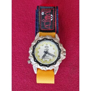 Animal Anilite Herren Surferuhr / Extremsport-Uhr, drehbare Lünette, Wasserdicht, Klettband, Japan-Uhrwerk, Beleuchtung, gelb, gebraucht