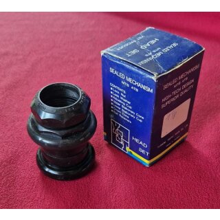 YST Steuersatz, 1 1/8" geschraubt, Kugellager, schwarz, NEU