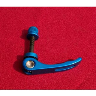 Alu Sattelstützenspanner, CrMo-Achse, blau, NEU