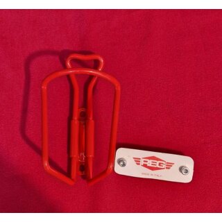 REG Alu Flaschenhalter, rot pulverbeschichtet, made in Italy, inkl. Befestigungsschrauben, NEU