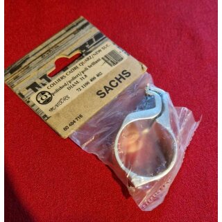 Sachs Quarz / New Success Alu Klemmschelle für Anlötumwerfer, 34,8mm, silber, NEU