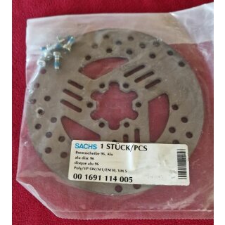 Sachs Powerdisc Alu Bremsscheibe, 160mm, titan-grau, inkl. Befestigungsschrauben, NEU