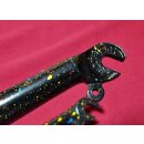 Fuji Spinner MTB CrMo-Gabel, 1" Gewindeschaft, 128mm, schwarz/bunt-gesprenkelt, NEU