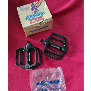 Shimano DX BMX Pedale, 1/2" Gewinde, schwarz, 80er Jahre, NEU, NOS, Rarität!