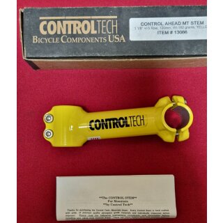 Control Tech MTB Vorbau, 1 1/8" Ahead, 120mm, gelb, made in USA, NEU, OVP