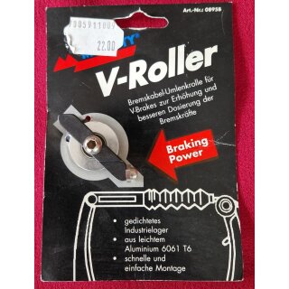 Mounty Special V-Roller Umlenkrolle für V-Brakes, Alu, Industrielager, schwarz/silber, NEU