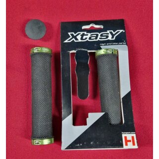 Xtasy MTB Griffe, schwarz mit grüner Aluklemme, NEU