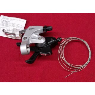 Shimano Alivio ST-MC18 STI-Einheit, für V-Brakes, 3-fach, links, silber, NEU