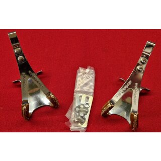 Christophe Pedalhaken Rennrad, Chrom/Leder, Größe M, NEU