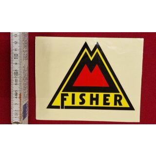 Fisher Aufkleber Logo, schwarz/gelb/rot, NEU