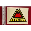 Fisher Aufkleber Logo, schwarz/gelb/rot, NEU