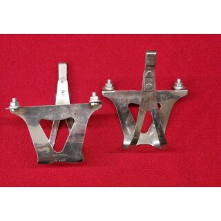 Chrom Rennrad Pedalhaken, made in W.-Germany, Schraubenabstand 70mm, NEU