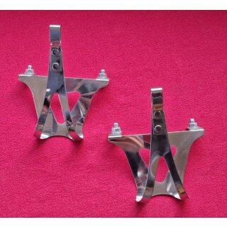 Verma Chrom Rennrad Pedalhaken, made in W.-Germany, Schraubenabstand 68mm, NEU