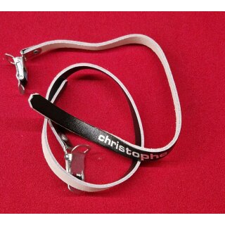 Christophe Leder Riemen für Hakenpedale, schwarz/weiss, Paar, NEU