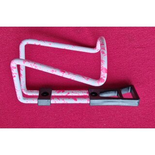 Alu Flaschenhalter, pink/weiss, gesprenkelt, NEU