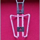 Alu Flaschenhalter, pink/weiss, gesprenkelt, NEU