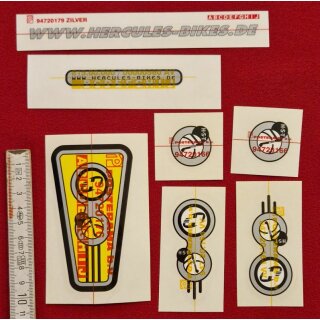 Hercules Bikes Rahmendekor, z.B. für Steuerrohr, Oberrohr, Konvolut, gelb, NEU