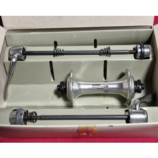 Shimano Deore DX HB-M650 Vorderradnabe, silber, 36 Loch, inkl. Schnellspanner für Vorder- und Hinterrad, NEU in Originalverpackung