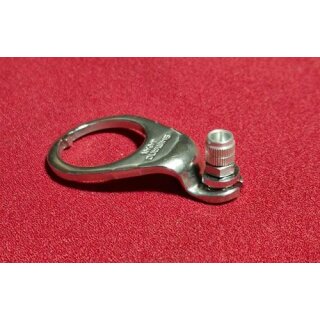 Shimano Bremszuggegenhalter, für 1" Gewindegabeln, 25,4mm, Nirosta-Stahl, silber, mit Einstellschraube, NEU