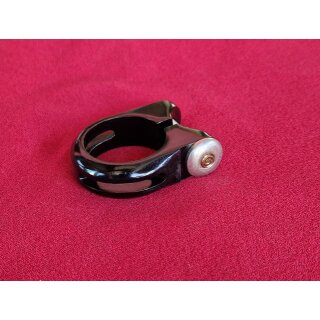 Alu Sattelstützenklemme für Bernd Herkelmann Bikes, inkl. Schraube, schwarz, 31,8mm, NEU