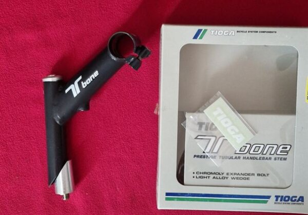 Tioga T-Bone Vorbau, 1", 80mm, 25°, inkl. Zugführung, schwarz, made in Japan, NEU in Originalverpackung