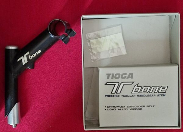 Tioga T-Bone Vorbau, 1", 80mm, 25°, inkl. Zugführung, schwarz, made in Japan, NEU in Originalverpackung