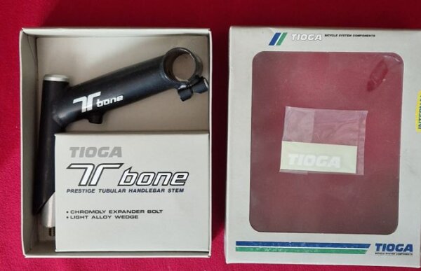 Tioga T-Bone Vorbau, 1", 105mm, 15°, inkl. Zugführung, schwarz, made in Japan, NEU in Originalverpackung