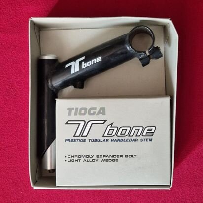 Tioga T-Bone Vorbau, 1", 105mm, 15°, inkl. Zugführung, schwarz, made in Japan, NEU in Originalverpackung