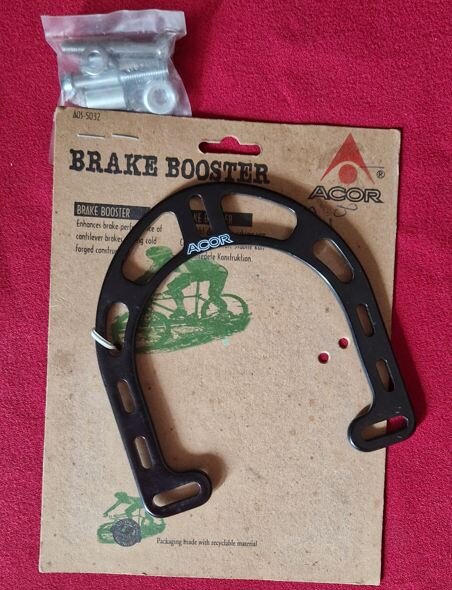 Acor Alu Brakebooster, inkl. Schrauben, schwarz, NEU