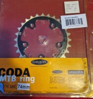 Coda MTB Alu Kettenblatt, 74mm Lochkreis, 28 Zähne,...