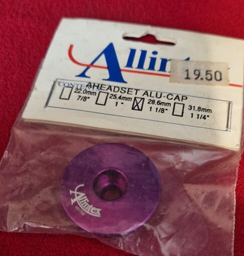 Allintex Alu Aheadcap mit Anti-Diebstahl-Seriennummer, 1 1/8", purple, NEU