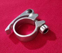 Alu Sattelstützenklemme inkl. Schnellspanner, Alu, 34,9mm, silber, NEU