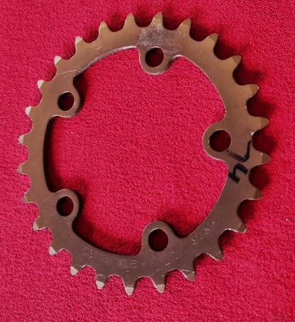 Suntour Alu Kettenblatt, 74mm Lochkreis, 26 Zähne, bronze, NEU