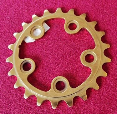 Alu Kettenblatt, 58mm Compact Lochkreis, 22 Zähne, gold, NEU