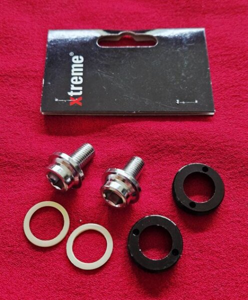 xtreme Kurbelschrauben mit integriertem Kurbelabzieher, Stahl/Alu, Paar, für Vierkant-Kurbeln, schwarz, NEU