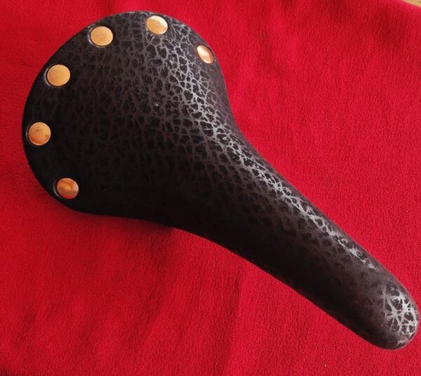 Selle San Marco Regal Ledersattel, Nietensattel, schwarz/kupfer, NEU