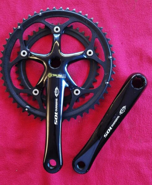 Shimano 105 FC-5502 Rennrad-Kurbeln, 39/53 Zähne, 2x9, octalink, schwarz, 175mm, NEU